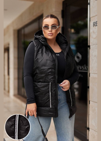 Женский теплый жилет цвет черный New Trend (304648209)