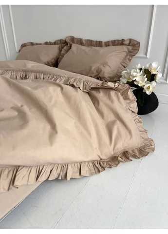 Наволочка з рюшею 50х50 на блискавці Бязь Gold Luxe No Brand (401912505)