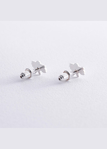 Срібні сережки - пусети Карта України 123226 Oniks (264025427)