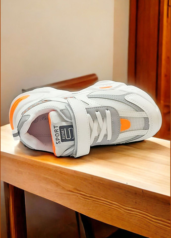 Белые демисезонные детские кроссовки для мальчика 9041а Boyang