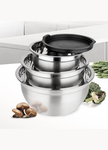Набір мисок з нержавіючої сталі з кришками (MR-1688) Maestro (334712868)