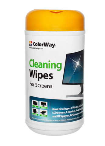 Вологі серветки для екрана ноутбука/монітора/телевізора (100 шт.) Colorway (336964117)
