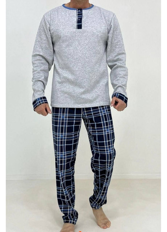 Пижама (лонгслив, брюки), цвет Серый Fashion (370032768)