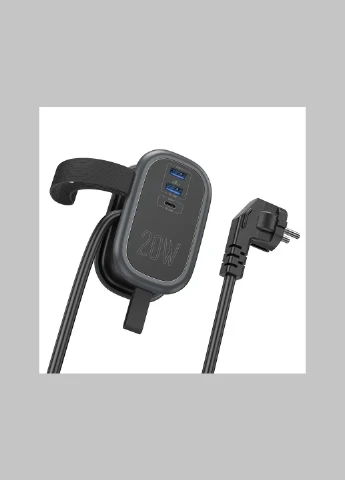 Сетевой удлинитель NS7 Sharp 1 position (PD20W/1C2A) Desktop Socket Black Hoco (317408140)