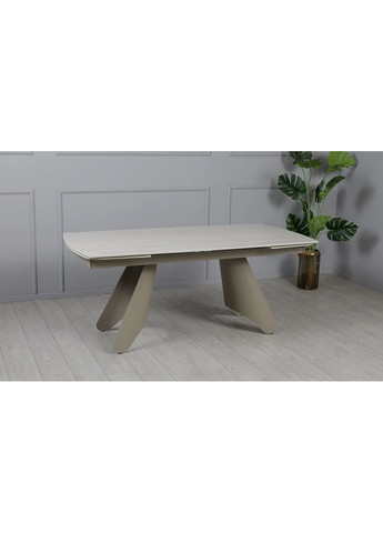 Стол Кармен обеденный раскладной 1800/2600x900x750 мат ноги тауп Prestol (363262345)