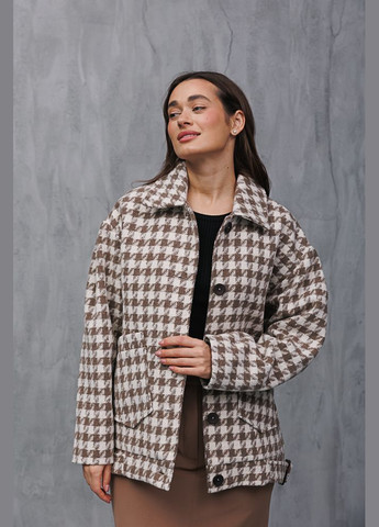 Бежевое демисезонное Женское короткое пальто oversize Arjen