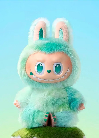 Іграшка-сюрприз Labubu плюшевий брелок у костюмі зайчика, стоячий V3 Лабубу Випадковий колір Pop Mart (339869396)