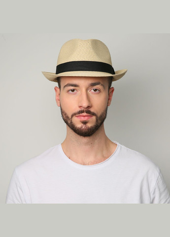 Шляпа трилби мужская бумага бежевая JOYCE 844-095 LuckyLOOK 844-095m (289358901)