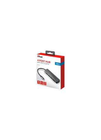 Концентратор (24948_TRUST) Trust Halyx Type-C to 4-Port USB-A 3.2 Grey (366659141)