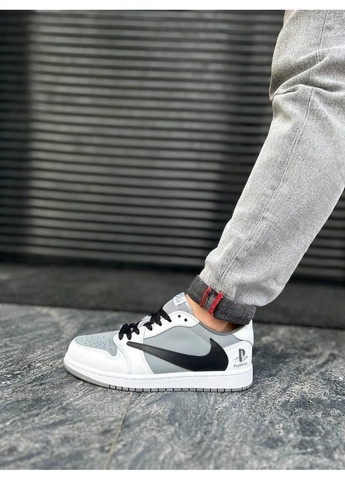 Білі Осінні кросівки чоловічі nike sb x travis scott x playstation найк сб данк No Brand