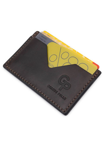 Шкіряний матовий картхолдер коричневий 11526 Grande Pelle (362418312)