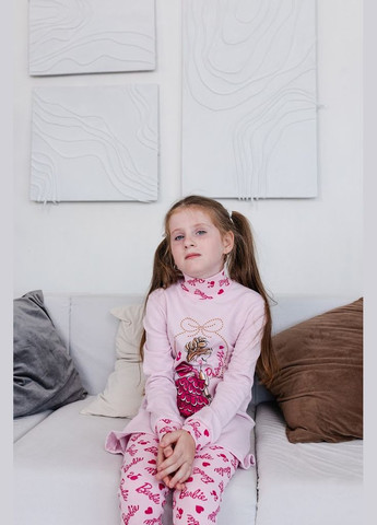 Світло-рожевий демісезонний комплект (туніка+лосини) для дівчинки hc (h001-6086-023-33) No Brand