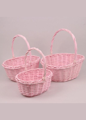 Комплект фіолетових кошиків з лози 3 шт. 45353 Flora (320664107)