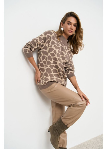 Светло-коричневый демисезонный джемпер жираф из хлопка и вискозы (2858) Triko Bakh