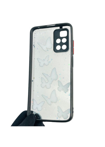 Чехол для Redmi 10 (4G) с блёстками с бабочками на сяоми редми 10 4г черный Xiaomi (366389699)