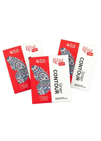 Набор контуров универсальных классического цвета 4х20 мл. Rosa Talent (362661622)