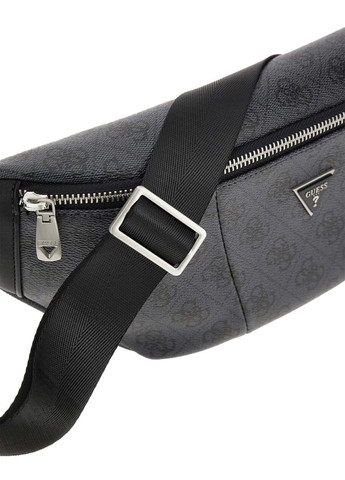 Чоловіча сумка на пояс Vezzola Eco Quattro G Bum Bag чорна Guess (364100413)