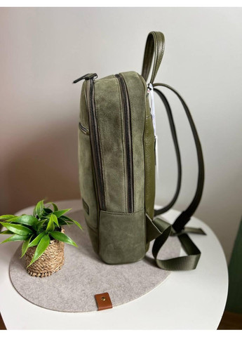 Рюкзак мужской/женский Турция — натуральная замша зеленая, стильная, мягкая, универсальная (6036-9) Karya (368150527)