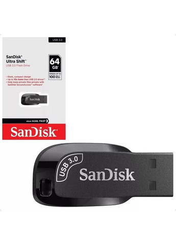 Флеш-накопичувач USB 3.0 Ultra Shift 64GB | Швидкість до 100MB/s, шифрування, компактний дизайн SanDisk (351855086)