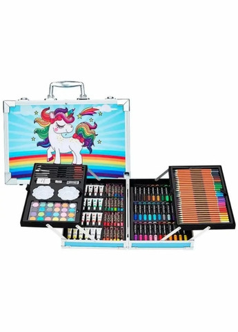 Набор для детского творчества и рисования 145 предметов юный художник в чемодане голубой (1756375690) No Brand (335237582)