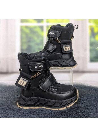 Черные повседневные зимние ботинки дутики зимние детские для девочки Biki