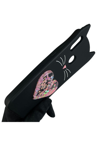 Чохол для Honor 10 Lite дитячий 3д у формі котика переливашка серце на хуавей хонор 10 лайт чорний Huawei (366020770)