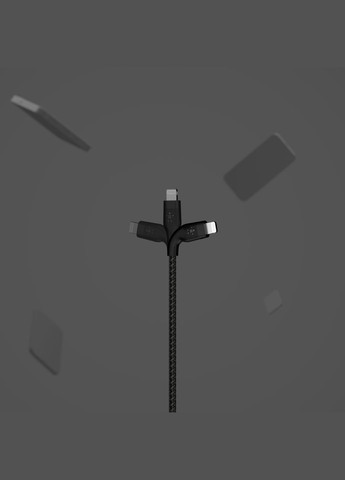 Кабель USB-С - Lightning, BRAIDED SILICONE, 1m, black Belkin (331605253)