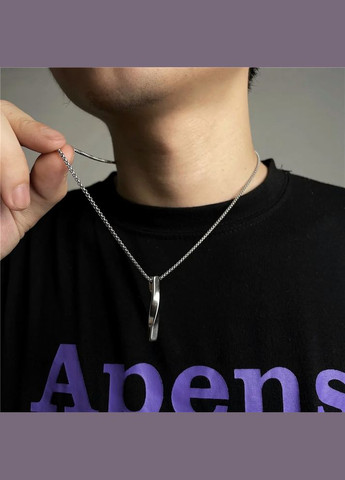 Мужская металлическая серебряная подвеска, цепочка с кулоном, спираль No Brand (328251202)