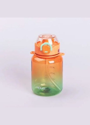 Бутылка для напитков с ремешком и трубочкой 700мл оранжевый Yiwu (328287573)