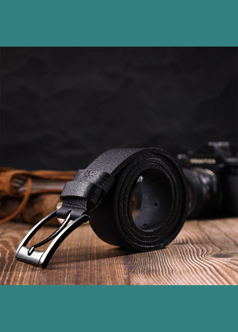 Мужской ремень кожаный джинсовый с механической пряжкой 22070 Черный Bond (302972513)