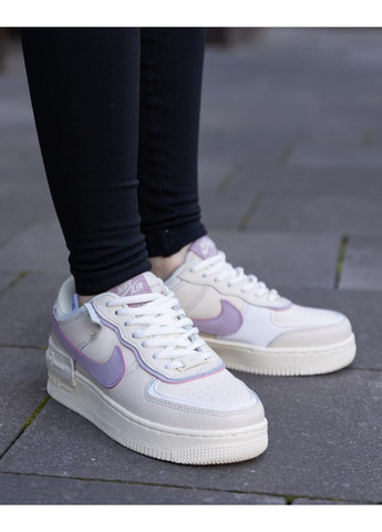 Белые демисезонные кроссовки мужские nike air force 1 shadow white purple найк аир форс 1 премиум No Brand