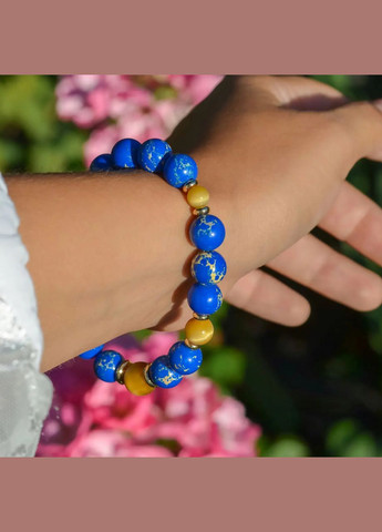 Браслет на гумці натуральний Варісцит, Котяче Око +вставки колір золото фур-ра гіп-ний сплав d-10х6мм L-18см No Brand браслет (303283210)