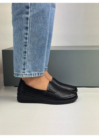 Черные 354 мокасины черные кожаные VIKA