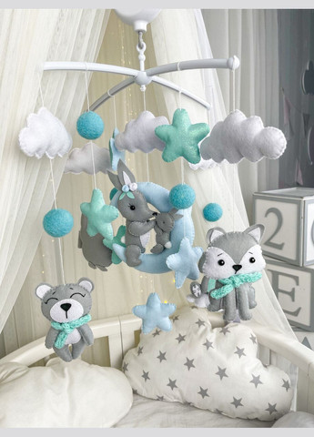 Дитячий мобіль на ліжечко для немовлят WooolyWool «Ніжність» No Brand (342757816)