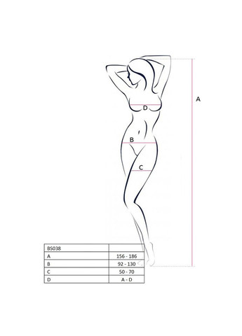 Еротичний бодістокінг BS038 black, комбінезон, імітація панчох і пояса, чорний костюм сітка Passion (292643992)