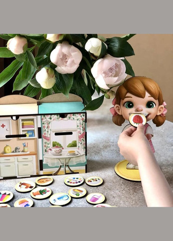 Деревянная настольная игра "Съедобное-несъедобное" Ubumblebees (ПСФ091) PSF091 сортер-комодик No Brand (330601142)