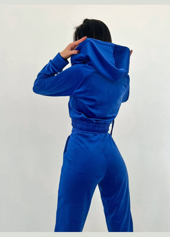 Женский костюм из велюра цвет синий р.42/44 446709 New Trend (282426846)