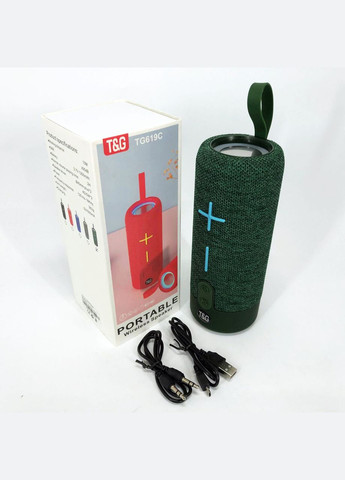 Портативная Bluetooth колонка TG619C FM-радио USB/TF с ремешком, колонка с аккумулятором. Цвет: зеленый No Brand (359474537)