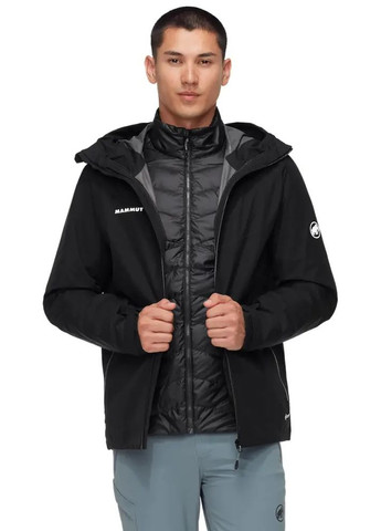 Чорна демісезонна куртка convey 3 in 1 hs hooded jacket men black-black Mammut