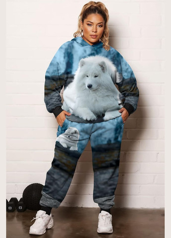 Жіночий спортивний костюм двійка батал пес Яскраво (323652188)