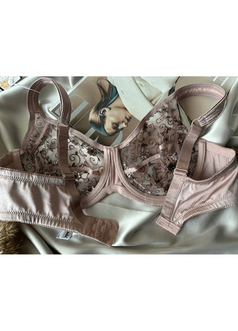 Кавовий прозорий бюстгальтер без поролону капучіно Lanny Mode