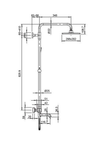 Душевая колонна с термостатическим смесителем KB-57011-07, 3 функции (KR5217) KOER (321184983)