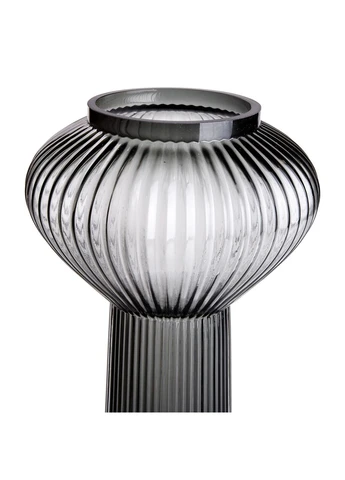 Скляна ваза 30 см сіра HP-1718 Jooki (360920843)