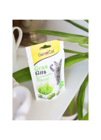 Лакомство GrasBits для кошек, таблетки с травой, 65 шт, 40 г (*) GimCat (324271746)