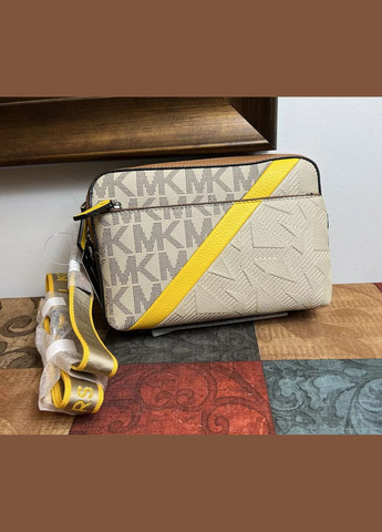 Сумка кроссбоді Cooper з тисненням і смугою коричнева Michael Kors (334349582)