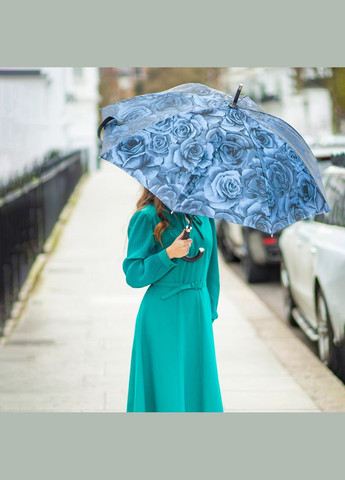 Синий зонт женский diamond l850-040140 princess - navy rose (синие розы) Fulton (303401025)