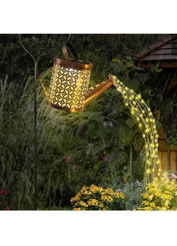 Ліхтар лампа світильник газонний садовий металевий із сонячною панеллю захистом від вологи та пилу (478188-Prob) Лейка Unbranded (303166890)