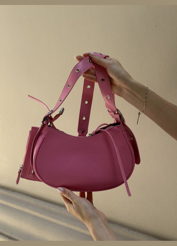 Женская сумка 10270 багет кросс-боди розовая No Brand (299279303)