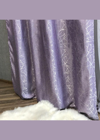 Набір штори для спальні мармурові жакард Фіолетовий 200x270 см (Е1011010B-3) No Brand (306633090)