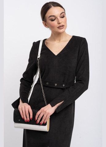 Черное классическое женское платье с поясом на кнопках (пл 00) RiMari